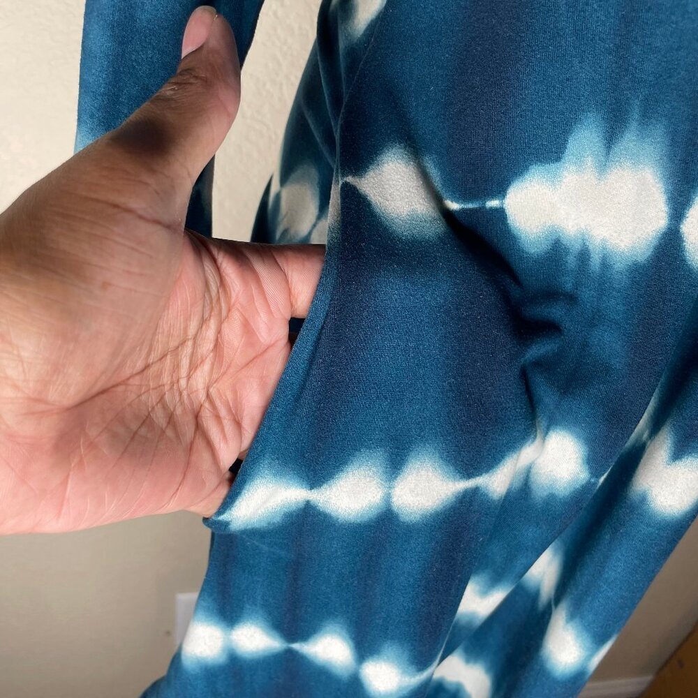 5th & Love Shibori Indigo Sharkbite Tunic Mini Dress With Pockets Sz Large - Picture 6 of 11